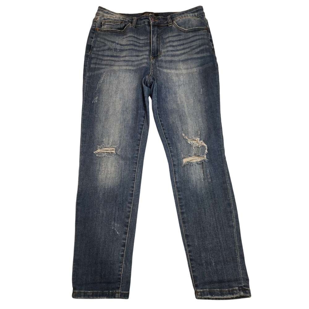 Judy Blue Relaxed Fit Distressed Dark Wash‎ Jeans JB8271 DK Size 32 Womens